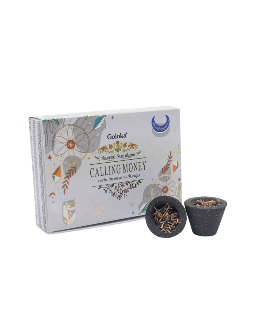 Sacred Smudges – Calling Money (resin incense with cups)