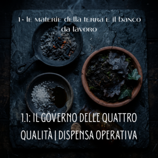 1.1: IL GOVERNO DELLE QUATTRO QUALITA' dispensa operativa