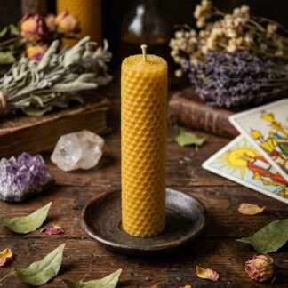 Candela Rituale in Cera d'Api Arrotolata